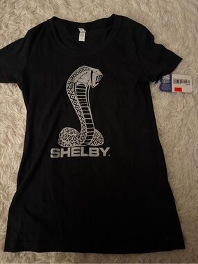 Selby Black Tee with Silver Cobra Emblem